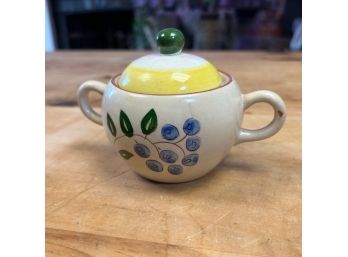 Vintage Stangl Blueberry Sugar Bowl With Lid