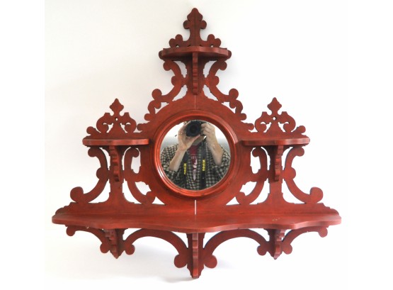 Ornate Victorian Mirror With Shelves