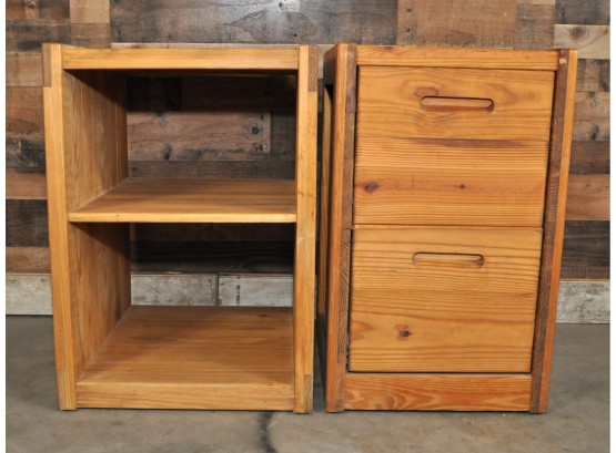 This End Up Solid Wood File Cabinet And Open Storage Cabinet