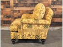 Yellow Floral Chenille Club Chair