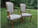 Floral Bergere Chairs Pair