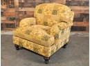 Yellow Floral Chenille Club Chair