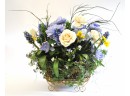 Large Floral Arrangement In Wire Basket