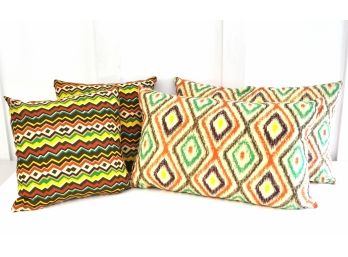 Geometric Design Cotton Pillows, Two Pair, Split -P Company