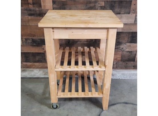 Natural Wood Kitchen Cart
