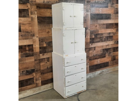 Shabby Chic White Storage Cabinet Restoration Project