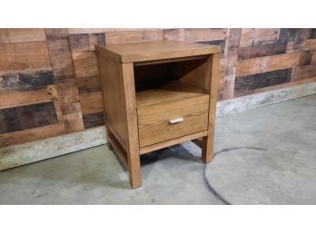 Modern Oak Night Stand With Electrical And USB Outlets