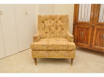 Gold Tapestry Upholstered Club Chair MCM