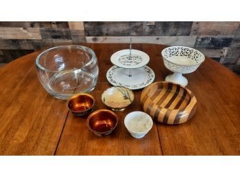 Collection Of Serving Bowls And Two-Tier Platter