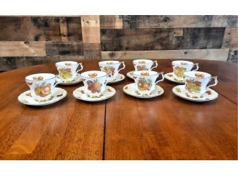 Royal Windsor Fruit Design Teacups Cups And Saucers