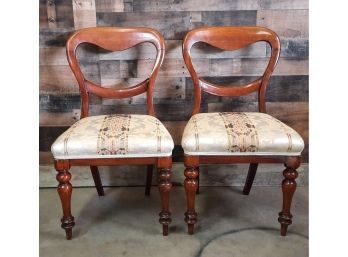 Mahogany Balloon Back Antique Chairs Set Of Two
