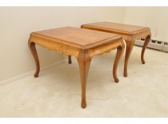 Pair Of Vintage End Tables With Cabriole Legs
