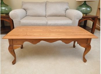 Oak Coffee Table With Cabriole Legs