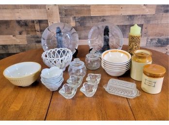Large Lot Of Pottery And Glass