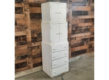 Shabby Chic White Storage Cabinet Restoration Project