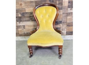 Antique Velvet Accent Chair
