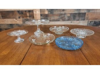 Glass And Crystal Cake Serving Plate Collection