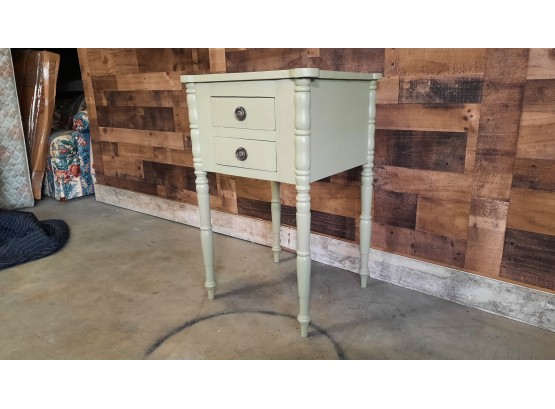 Tall Green Side Table With Drawers