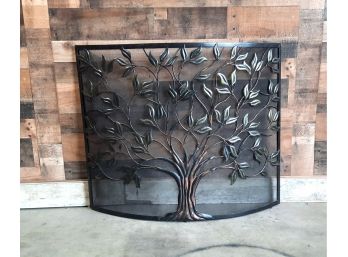 Metal Fireplace Screen With Tree Design