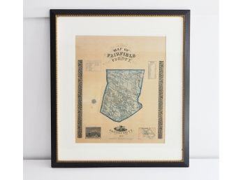 New Canaan Connecticut Town Map Framed Print