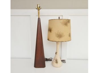Authentic MCM Table Lamps Atomic Star And Modern Wood