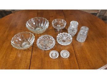 Assorted Crystal Collection Jars, Compote, Ring Holders