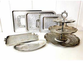 Vintage Aluminum Tray Collection