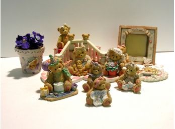 Cherished Teddies Collection Twelve Pieces Including Display
