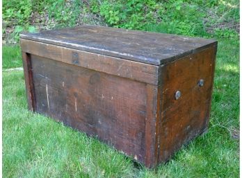 Antique Wood Storage Trunk