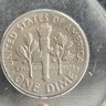 1975 Roosevelt Dime, Coin Encased In Acrylic, No Mint Mark.