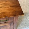 1930's Pine Washstand With Tin Stamped Handles And Teardrop Pull