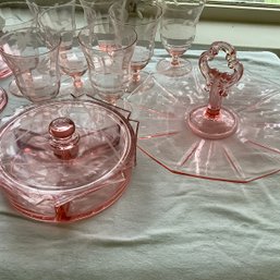 Depression Glass Lot, Pink Glass