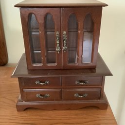 Wood Jewelry Box With 5 Drawers