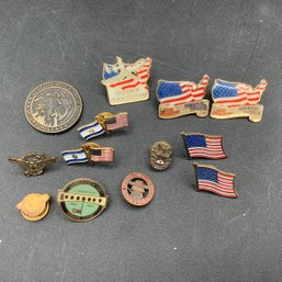 Veteran And Military Pins Including: USA, Iraqi, USA, Pearl Harbor, VA