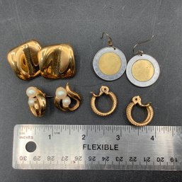 4 Pair Earrings, Italian Coins, Avon, Monet