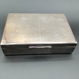English Aristocrat Art Deco Silver Plated Humidor Cigarette Box. Made By Harmon Brothers England.