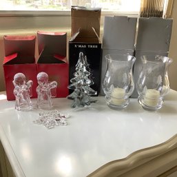 Mikasa Christmas Set Including Angels, Vases And A Glass Christmas Tree And Ornament