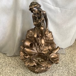 Bronzed Fountain Of Girl