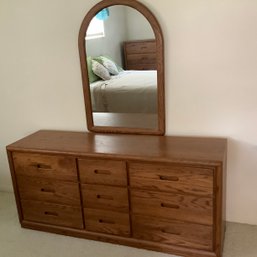 Oak Bedroom Dresser With Wall Mounted Mirror
