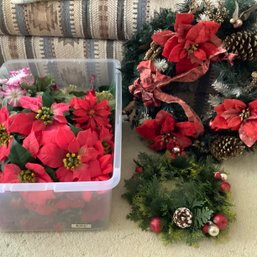 Christmas Wreath, Centerpiece & Other Flower Sprays And Poinsettias