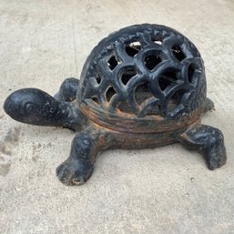 Cast Iron Turtle Garden Candle Holder