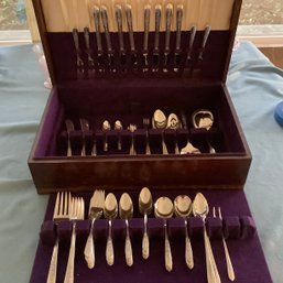 Massive Silver Plate Silverware Set By Nobility With Storage Box