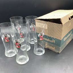 6 Pack Becks German Beer Goblets (Kelche)  With Original Ritzenhoff Cristal Box From Germany