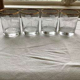 Set Of 4 Glass Tumblers, Northwestern Wisconsin Division Train, Chicago System