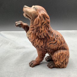 Hand Carved Wood Cocker Spaniel Dog