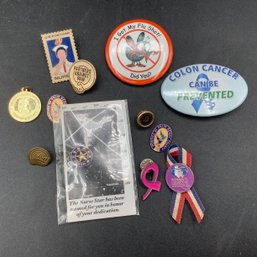 12 Nurse Theme Pins Including A Sealed Nurse Star Pin Depicting An Honorary Named Star