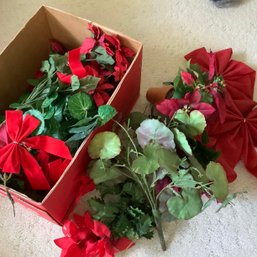 Christmas Greenery And Poinsettas