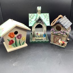2 Birdhouses And A Birdfeeder