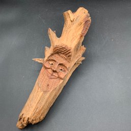 Hand Carved Wooden German Tree Spirit Or Knotted