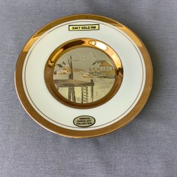 Original Chokin Art Collection Plate With 24KT Gold Rim
